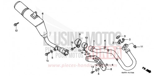 EXHAUST MUFFLER NX125K de 1989